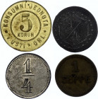 Czechoslovakia Lot of 4 Tokens (ND)
Various Motives, Denomination & Composition