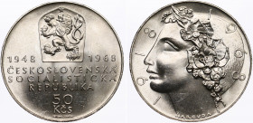 Czechoslovakia 50 Korun 1968
KM# 65; Silver; Mintage 58.000; UNC/BUNC