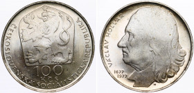 Czechoslovakia 100 Korun 1977 Proof
KM# 80; Silver, Proof; Mintage 5000; 300th Anniversary - Death of Václav Hollar