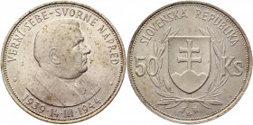 Slovakia 50 Korun 1944
KM# 10; Silver 16,76g.; 5th Anniversary of Independence; UNC