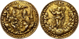 Bohemia Joachim Trinity Medal 16th Century
23.72g 38mm; Av.: ALM CIX CHRISUS SEDET AD DEXTERAM PATRIS DEVS PATER IS Rv.: MIR IST GEBEN ALLER GWALT IM...