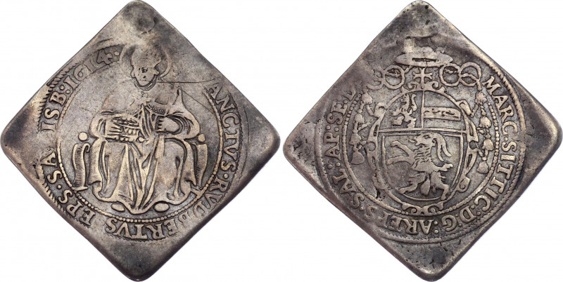 Austria Salzburg 1/4 Taler 1614 Klippe
HZ# 1195; Silver 6.46g; Talerklippe; Mar...