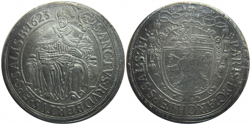 Austria Salzburg 1 Taler 1623
KM# 61; Dav# 3497; Silver; Unmounted; Paris von L...