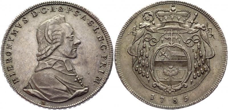 Austria Salzburg Taler 1785 M
KM# 435; Dav.# 1263; Silver 28,00g.; Hieronymus v...
