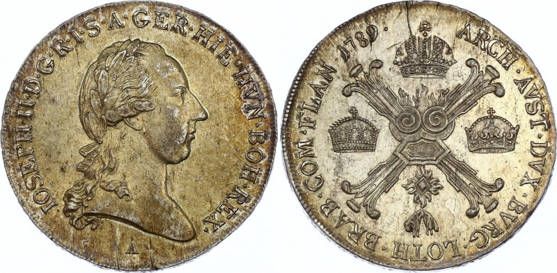 Austrian Netherlands 1/2 KronenTaler 1789
KM# 34; Silver; XF+/aUNC- with Amazig...