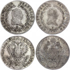 Austria 2 x 20 Kreuzer 1804 & 1806 A,B
Silver; Franz II