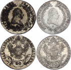Austria 2 x 20 Kreuzer 1808 & 1809 A
KM# 2141; Silver; Franz I