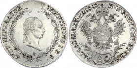 Austria 20 Kreuzer 1828 B
KM# 2144; Silver; Franz I; AUNC mint luster remains