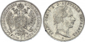 Austria 1/4 Florin 1858 A
KM# 2213; Silver; Franz Joseph I
