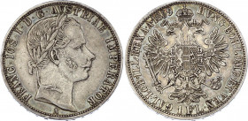 Austria 1 Florin 1859 A
KM# 2219; Silver; Franz Joseph I; XF