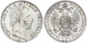 Austria 1 Florin 1859 A
KM# 2219; Silver; Franz Joseph I; UNC with hairlines