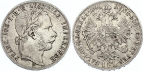 Austria 1 Florin 1866 V
KM# 2220; Silver; Franz Joseph I; XF Edge defect