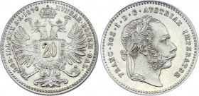 Austria 20 Kreuzer 1870
KM# 2212; Silver; Franz Joseph I; UNC