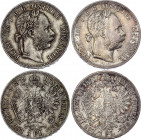 Austria 2 x 1 Florin 1879 & 1880
KM# 2222; Silver; Franz Joseph I