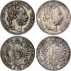 Austria 2 x 1 Florin 1879 & 1880
KM# 2222; Silver; Franz Joseph I