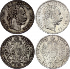Austria 2 x 1 Florin 1881 & 1882
KM# 2222; Silver; Franz Joseph I