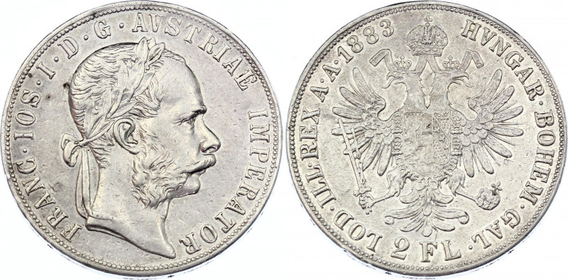 Austria 2 Florin 1883
KM# 2233; Silver; Franz Joseph I; XF