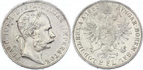 Austria 2 Florin 1883
KM# 2233; Silver; Franz Joseph I; XF