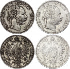 Austria 2 x 1 Florin 1884 & 1885
KM# 2222; Silver; Franz Joseph I