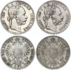 Austria 2 x 1 Florin 1886 & 1887
KM# 2222; Silver; Franz Joseph I