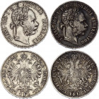 Austria 2 x 1 Florin 1887 & 1889
KM# 2222; Silver; Franz Joseph I