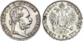 Austria 2 Florin 1888
KM# 2233; Silver; Franz Joseph I; Removed from a mount