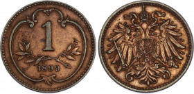 Austria 1 Heller 1899
KM# 2800; Franz Joseph I; With red mint luster