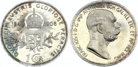 Austria 1 Corona 1908
KM# 2808; Silver, Proof / Prooflike; Franz Joseph I; 60th Anniversary of the Reign of Franz Joseph I