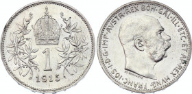 Austria 1 Corona 1915
KM# 2820; Silver; Franz Joseph I; UNC with full mint luster