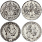 Austria 2 x 1 Corona 1898 & 1900
KM# 2804; Silver; Franz Joseph I