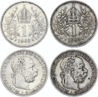 Austria 2 x 1 Corona 1902 & 1903
KM# 2804; Silver; Franz Joseph I