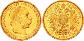Austria 10 Corona 1897
KM# 2805; Gold (.900) 3.38g 19mm; Franz Joseph I