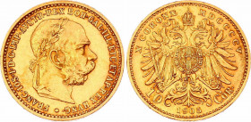 Austria 10 Corona 1905
KM# 2805; Gold (.900) 3.38g 19mm; Franz Joseph I