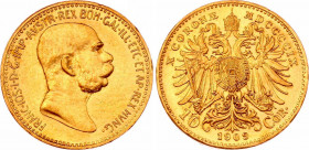 Austria 10 Corona 1909
KM# 2815; Gold (.900) 3.38g 18.95mm; Franz Joseph I