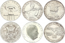 Austria 6 x 50 Schillings 1959 - 1972
KM# 2888, 2894, 2902, 2906, 2911, 2913; Silver; Proof & UNC