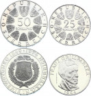 Austria 25 & 50 Schilling 1964 & 1974
Silver, Proof; Various Motives