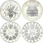 Austria 2 x 50 Schilling 1973 - 1974
Silver, Proof; Various Motives