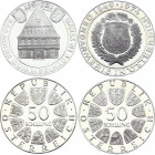Austria 2 x 50 Schilling 1973 - 1974
Silver, Proof; Various Motives