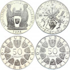 Austria 2 x 50 Schilling 1974
Silver, Proof; Various Motives