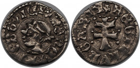 Hungary AR Denar 1373 - 1382 (ND)
Unger 432a; Silver 0,59g.; Louis I (1342-1382); AUNC