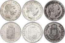 Hungary 3 x 1 Forint 1878 - 1883
Silver; Franz Joseph I