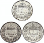 Hungary 3 x 1 Korona 1893 - 1912 KB
Silver; Franz Joseph I