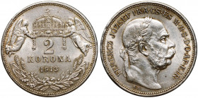 Hungary 2 Korona 1913 KB
KM# 493; Silver 10.00g; Mint Luster; UNC
