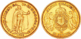 Hungary 10 Korona 1893 KB
KM# 485; Gold (.900) 3.38g 19mm; Franz Joseph I