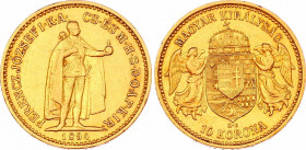 Hungary 10 Korona 1894 KB
KM# 485; Gold (.900) 3.38g 19mm; Franz Joseph I