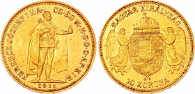 Hungary 10 Korona 1911 KB
KM# 485; Gold (.900) 3.38g 19mm; Franz Joseph I