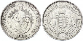 Hungary 2 Pengo 1939 BP
KM# 511; Silver; Miklós Horthy
