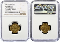 Russia 2 Roubles 1723 R NGC AU DETAILS
Bit# 148 R; 15 R by Petrov; Conros# 31/29; Gold; Peter I; AUNC, Plugged. Rare coin in any condition.
