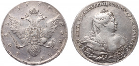 Russia 1 Rouble 1737 Hedlinger R
Bit# 196 (R); Silver 25.33g; 10 Roubls by Petrov; No Dots in Legend; Rare in this Condition