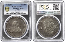 Russia 1 Rouble 1741 СПБ R1 PCGS AU
Bit# 19 R1, Conros# 62/65 ; Silver. Very rare in any grade. 12 Roubles by Petrov & Ilyin. PCGS AU Details - Toole...
